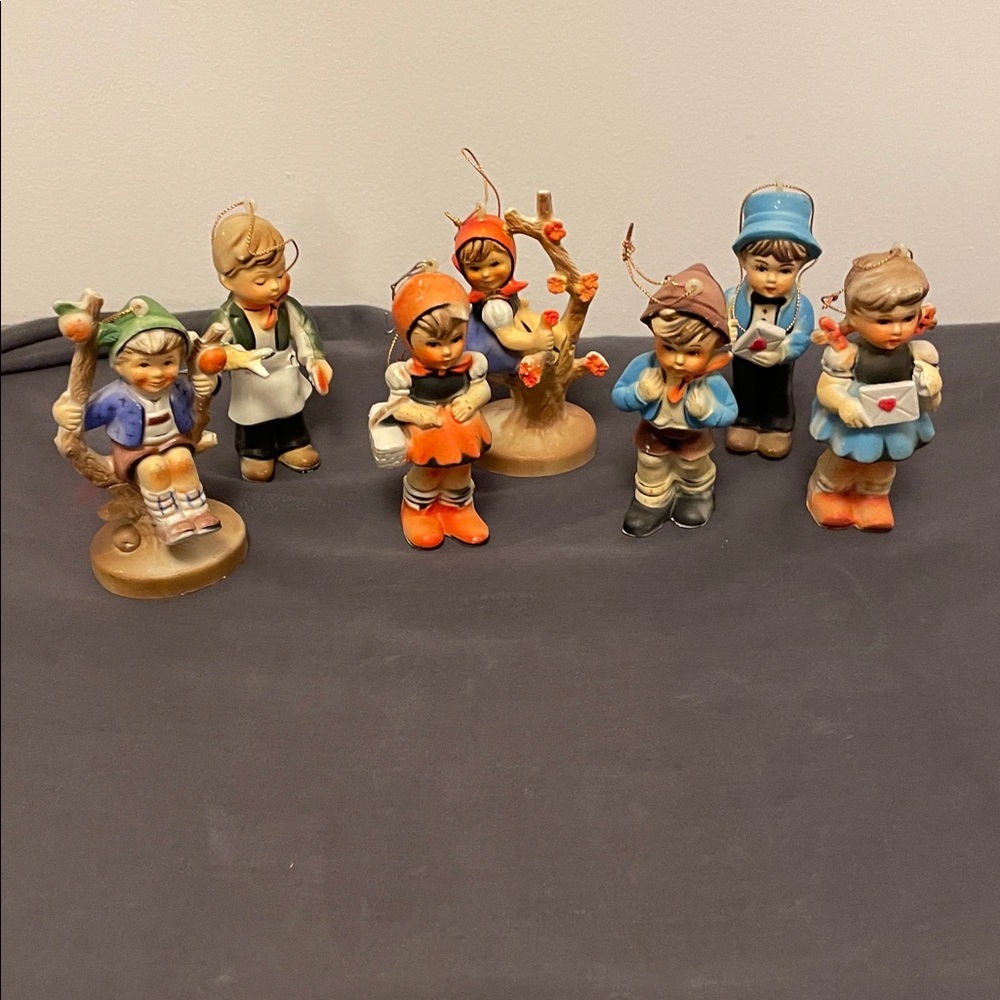 Vintage Tree Ornaments Lot of 7 Made in Hong Kong